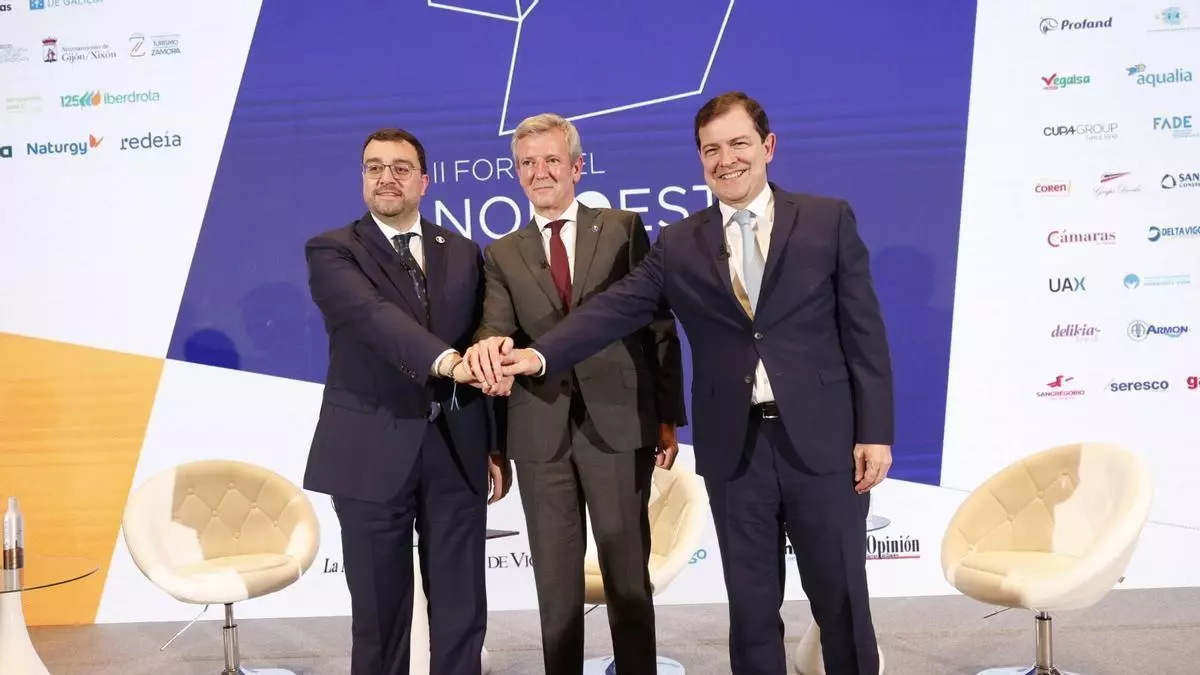 Barbón, Rueda y Mañueco reclaman avances en el Corredor Atlántico, el fin de los peajes y un nuevo modelo de financiación