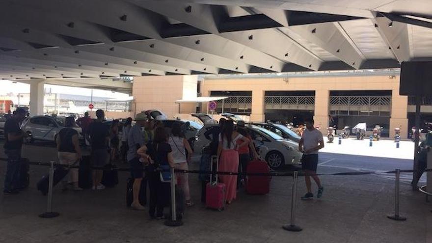 Los taxis PMR no pueden acceder a la cabecera en el aeropuerto donde esperan los grupos.