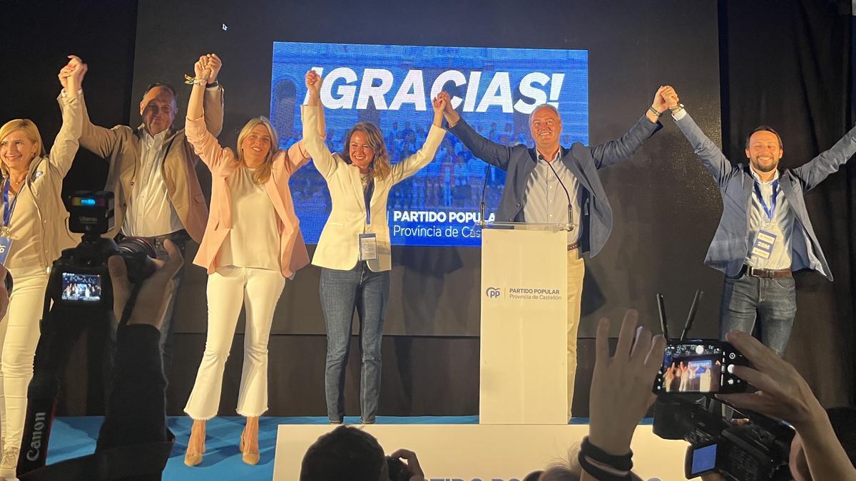 Celebración de la victoria de Begoña Carrasco en las elecciones municipales al Ayuntamiento de Castelló