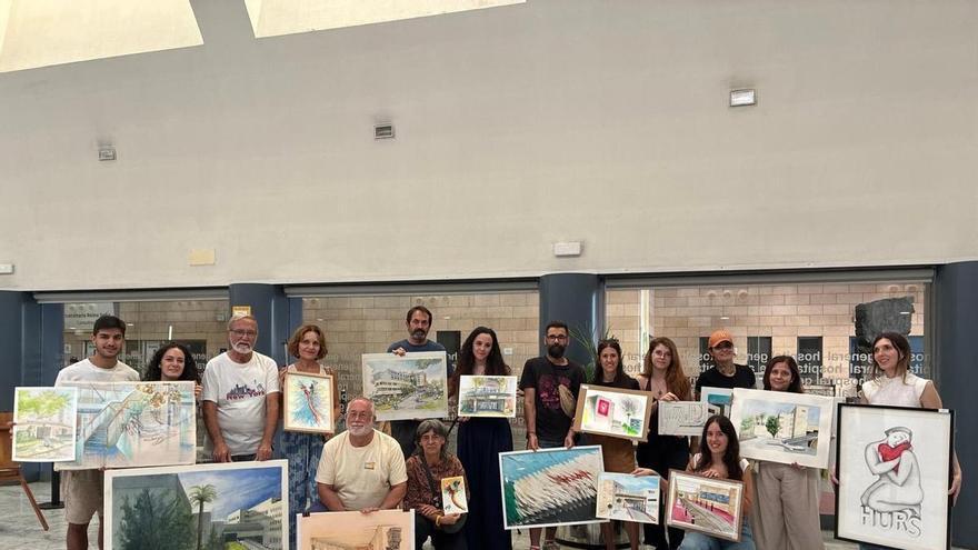 16 artistas retratan el día a día del Hospital Reina Sofía en su primer Certamen Nacional de Pintura Rápida