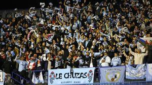 La afición celeste desplazada a Zagreb para el partido de la fase de liga de la Europa League entre el Celta y el Dinamo.