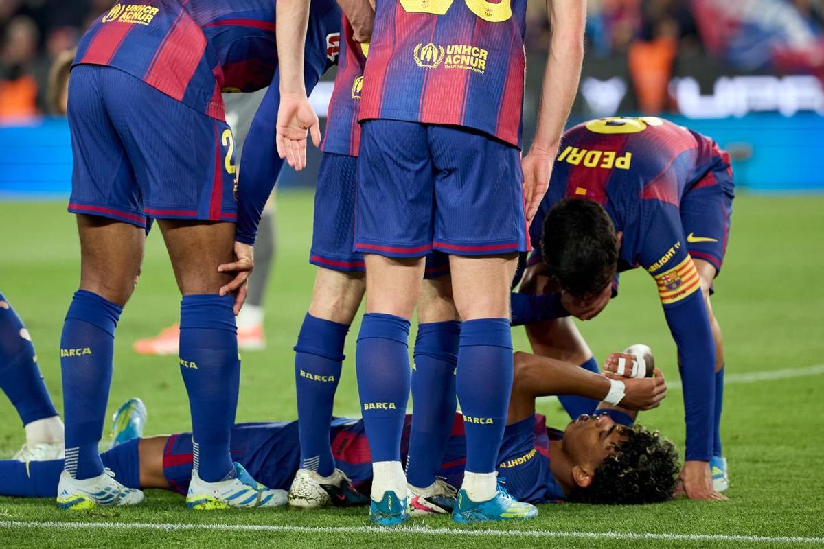 Lamine Yamal adelantó al Barça contra el Celta de penalti... y se lesionó