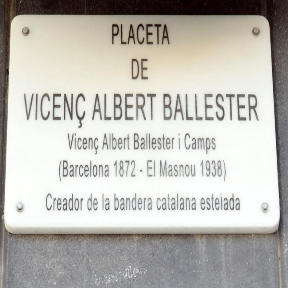 La placa de la placeta Vicenç Albert Ballester de Barcelona, desaparecida desde 2018.
