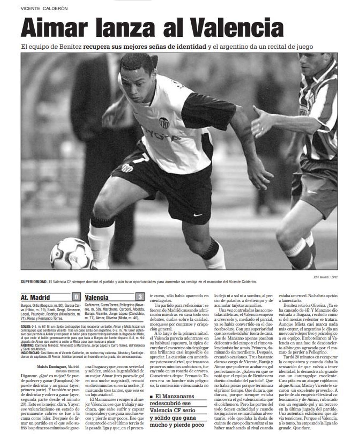 Crónica el Atlético-Valencia en 2003