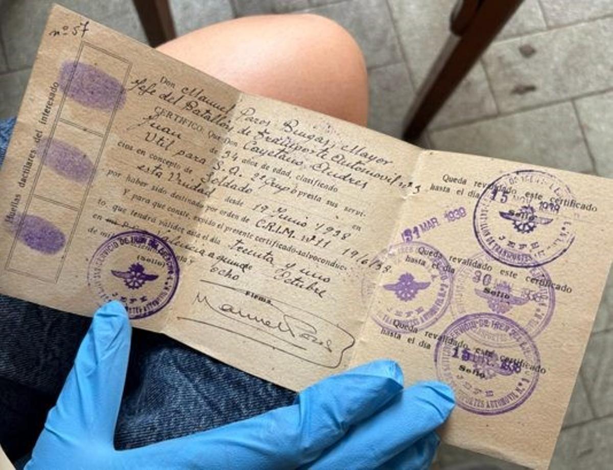Certificado militar · Cayetano Andrés (1938)