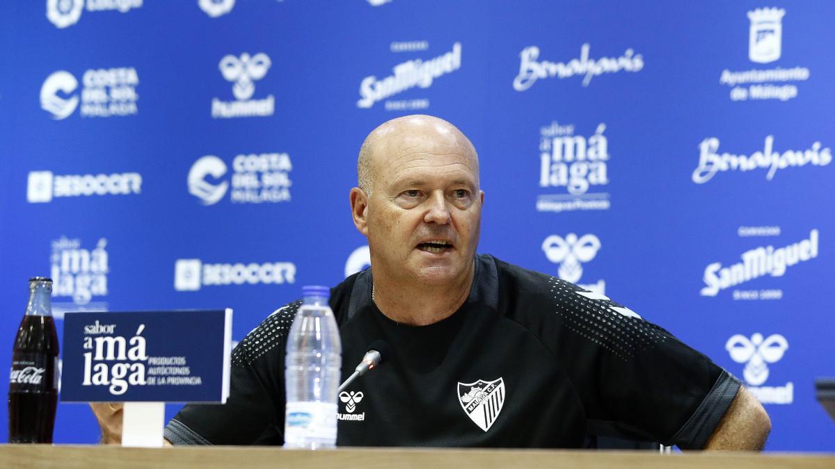 Pepe Mel, durante su rueda de prensa previa a su debut en el banquillo del Málaga CF