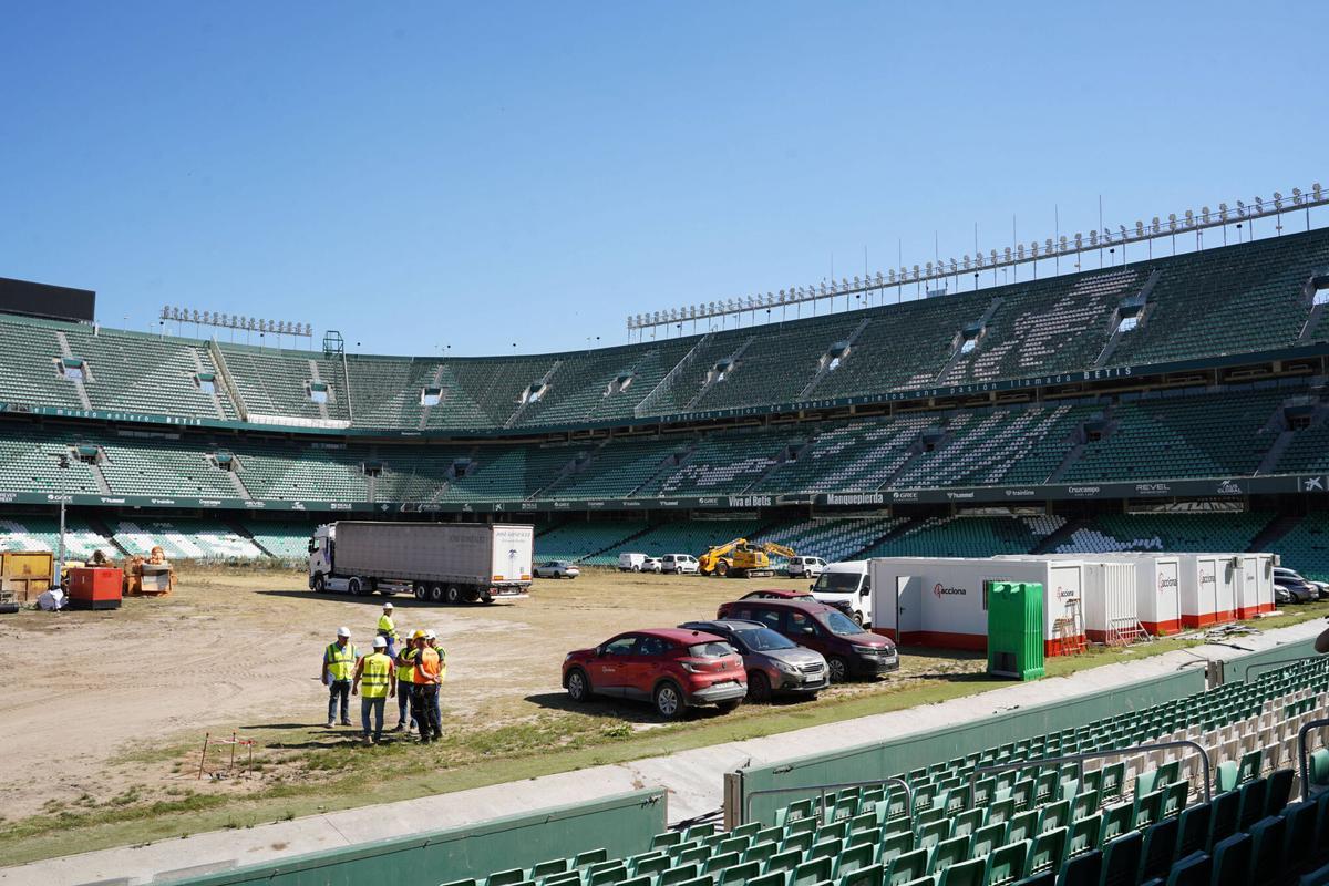 Trabajos de construcción del nuevo estadio Benito Villamarín, del Real Betis