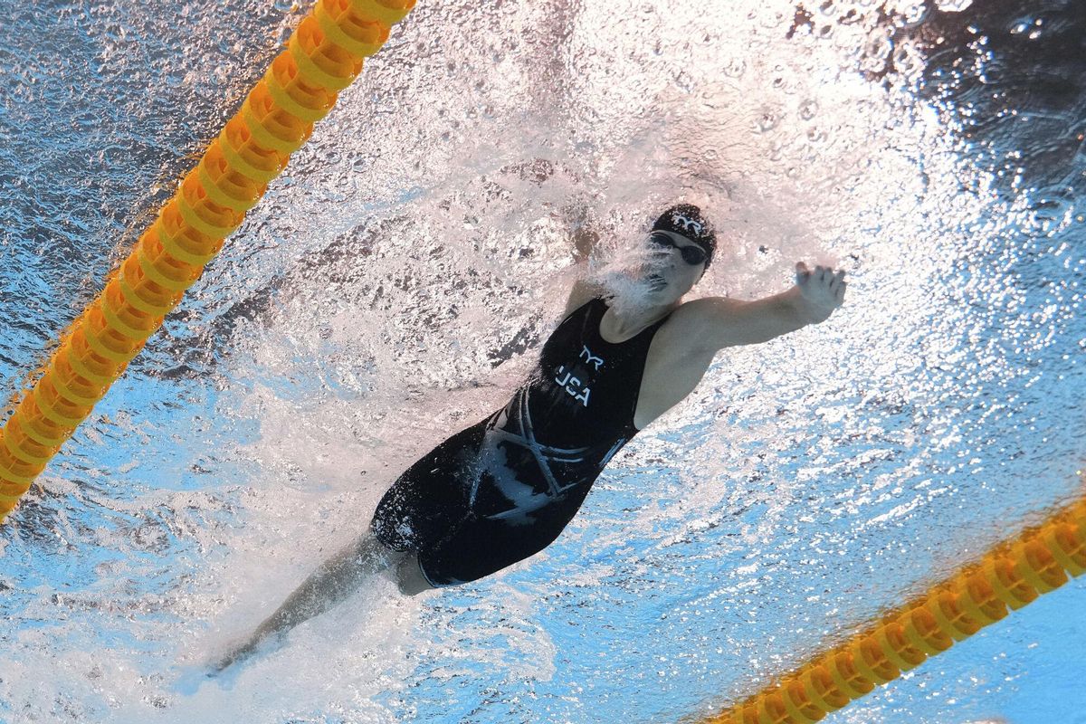 Ledecky, durante la carrera de este sábado en la final de 800 libres.