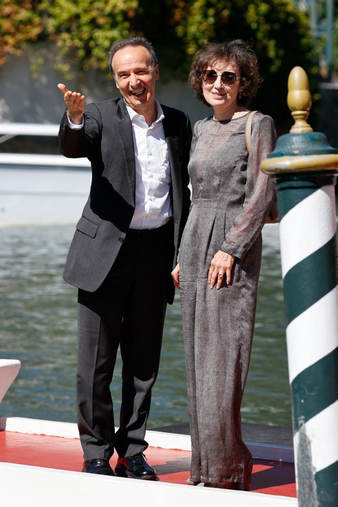 Roberto Benigni y Nicoletta Braschi llegando al Festival de Cine de Venecia