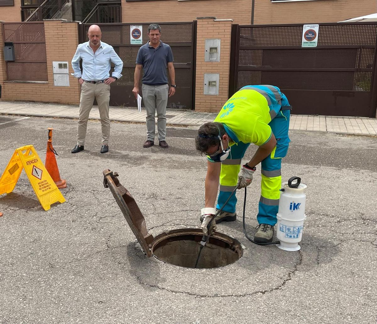 Imagen de archivo de Pedro Muriel presenciando una campaña de prevención de plagas.