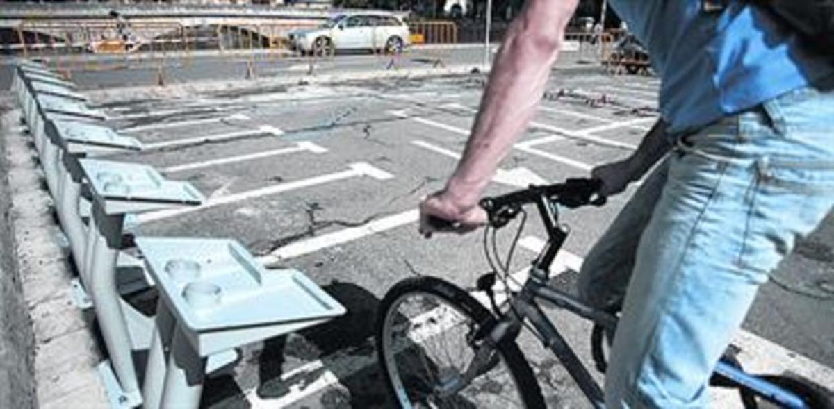 33 Espai preparat per estacionar la Girocleta de Girona, divendres. 33 Espai preparat per estacionar la Girocleta de Girona, divendres.
