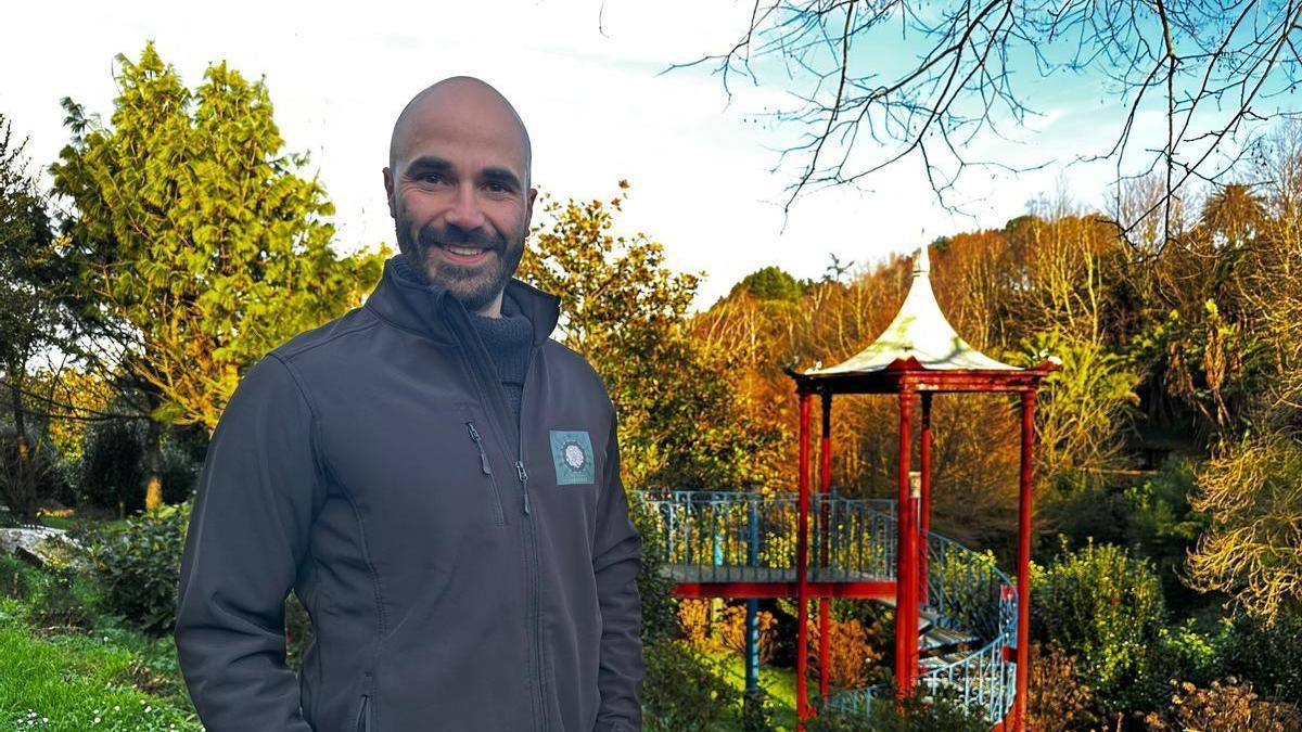 Nike García, en el bosque-jardín de la Fonte Baxa.