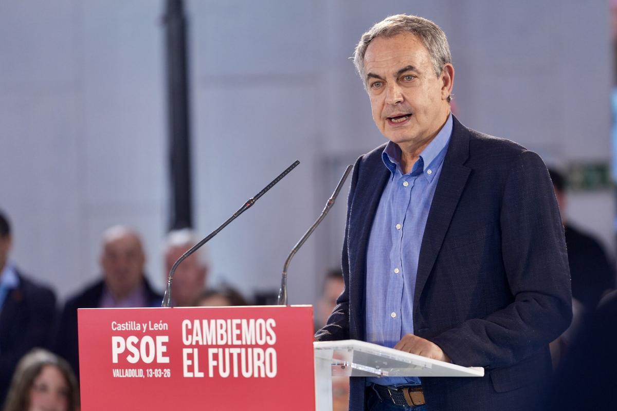 José Luis Rodríguez Zapatero, durante su intervención en el mitin de Valladolid.