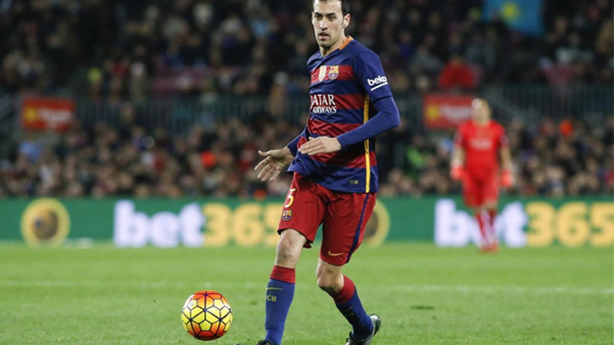 Busquets, en un partido con el FC Barcelona