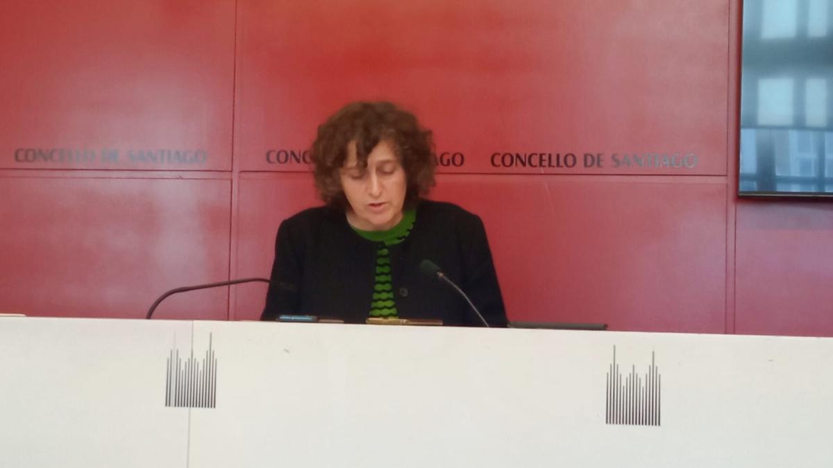 A alcaldesa de Santiago na rolda de prensa trala xunta de goberno local