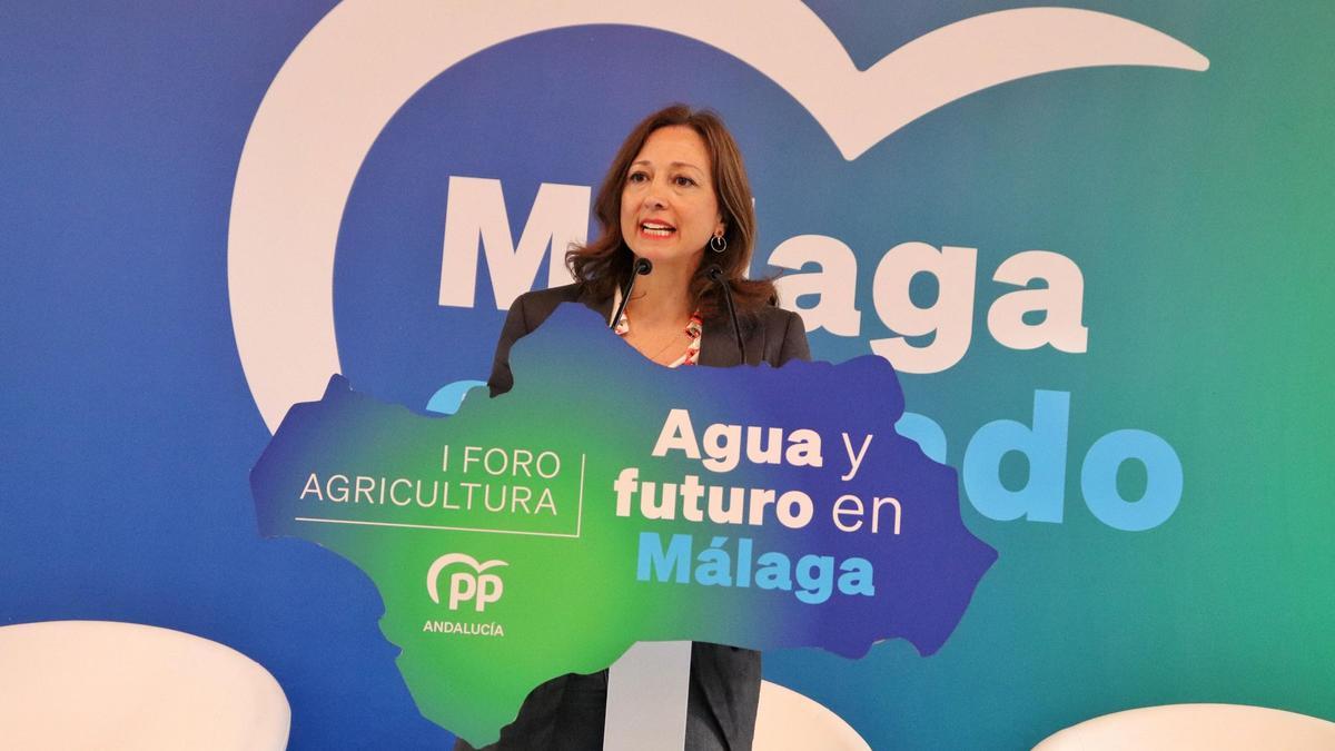 Patricia Navarro, durante la comparecencia de este lunes en la que ha culpado al Gobierno de "provocar que el sistema ferroviario sea tercermundista"