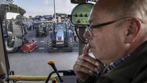 Manifestación de agricultores en Mercabarna