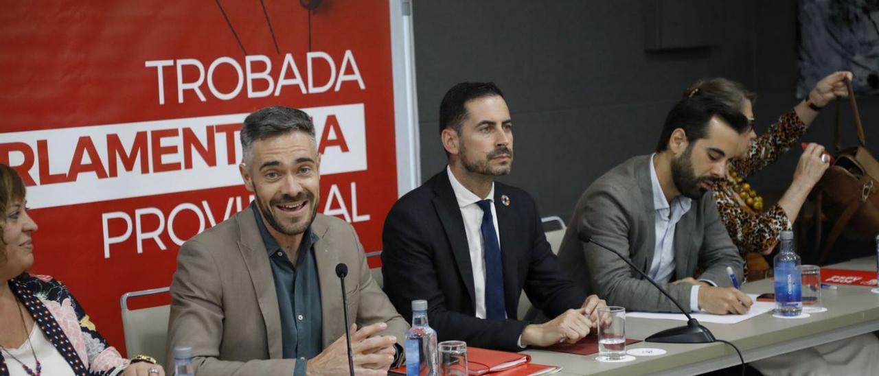 El portavoz del PSOE, Felipe Sicilia, durante la Interparlamentaria de la provincia de Valencia.  | MA MONTESINOS