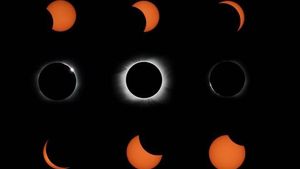 Fotografías del eclipse total de sol de 2012, en Isla de Pascua.