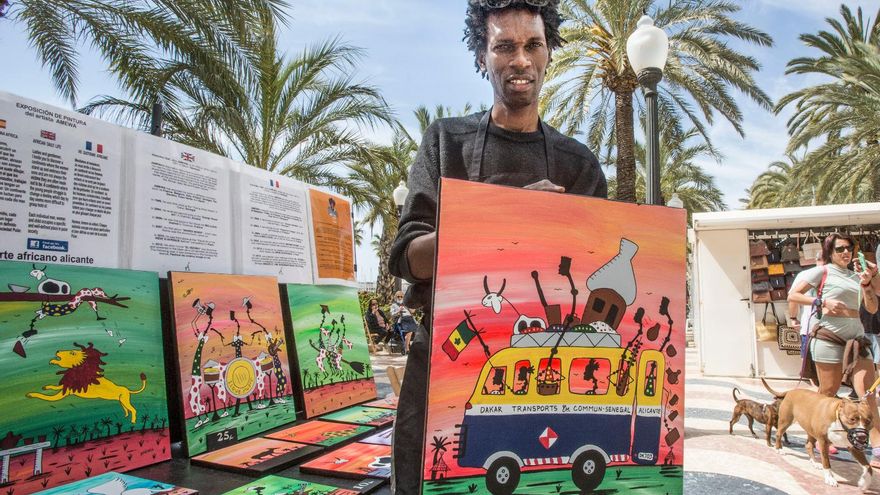 Amewa, el artista senegalés que refleja la vida cotidiana de África desde Alicante