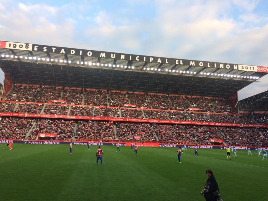 El partido entre el Sporting y el Celta, en imágenes