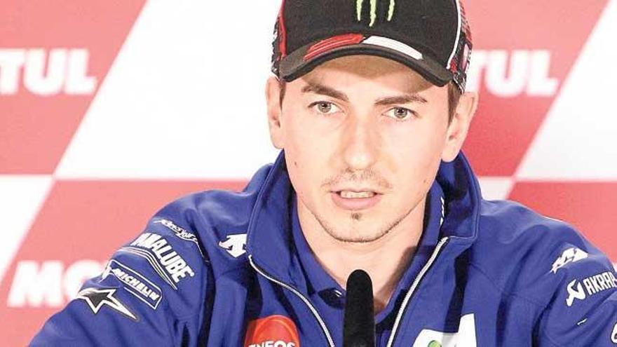 Jorge Lorenzo, durante su rueda de prensa ayer.