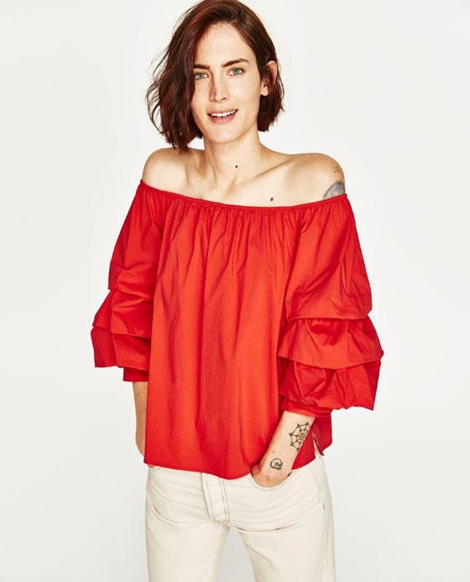 Blusa roja Zara