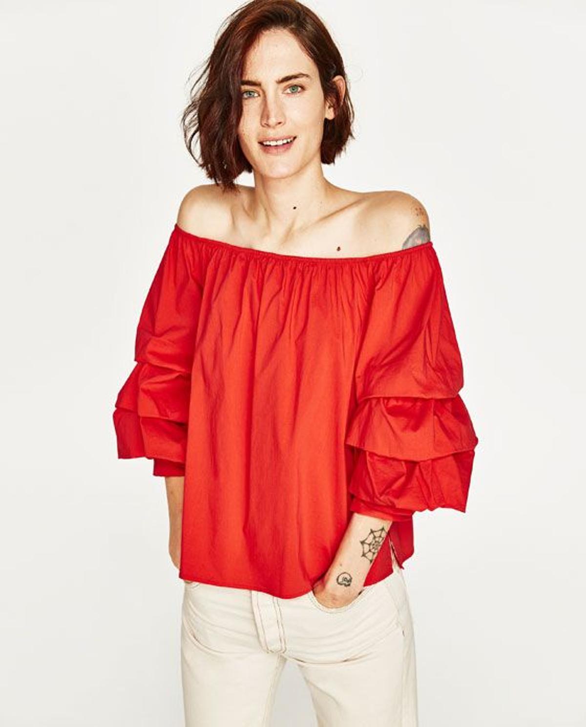 Blusa roja Zara