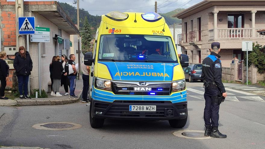 Herido un ciclista frente al cementerio de Moaña