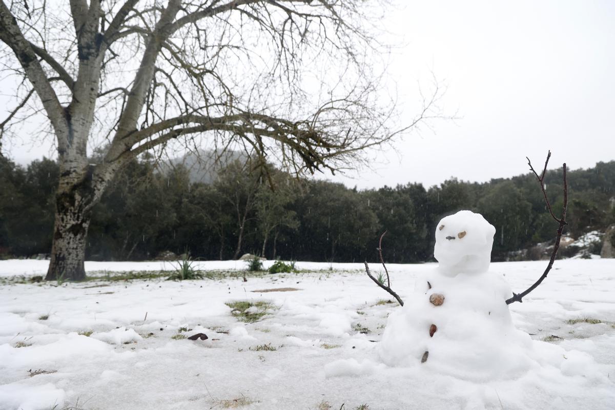 La nieve llega a la sierra de Tramuntana en Mallorca