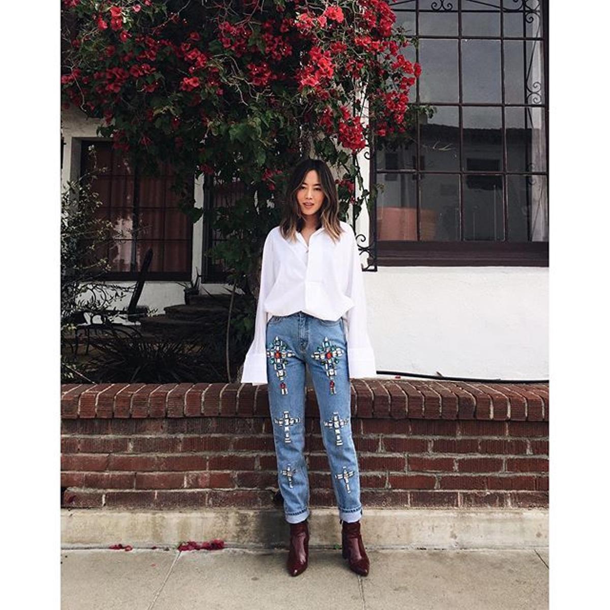 Los jeans bordados de Aimee Song