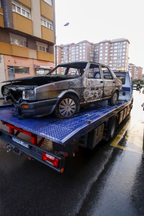 Incendio en un garaje de la calle Doctor Marañón de Avilés