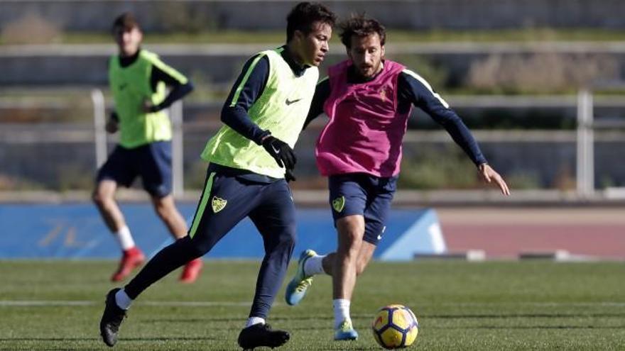 Imagen de un entrenamiento del Málaga CF