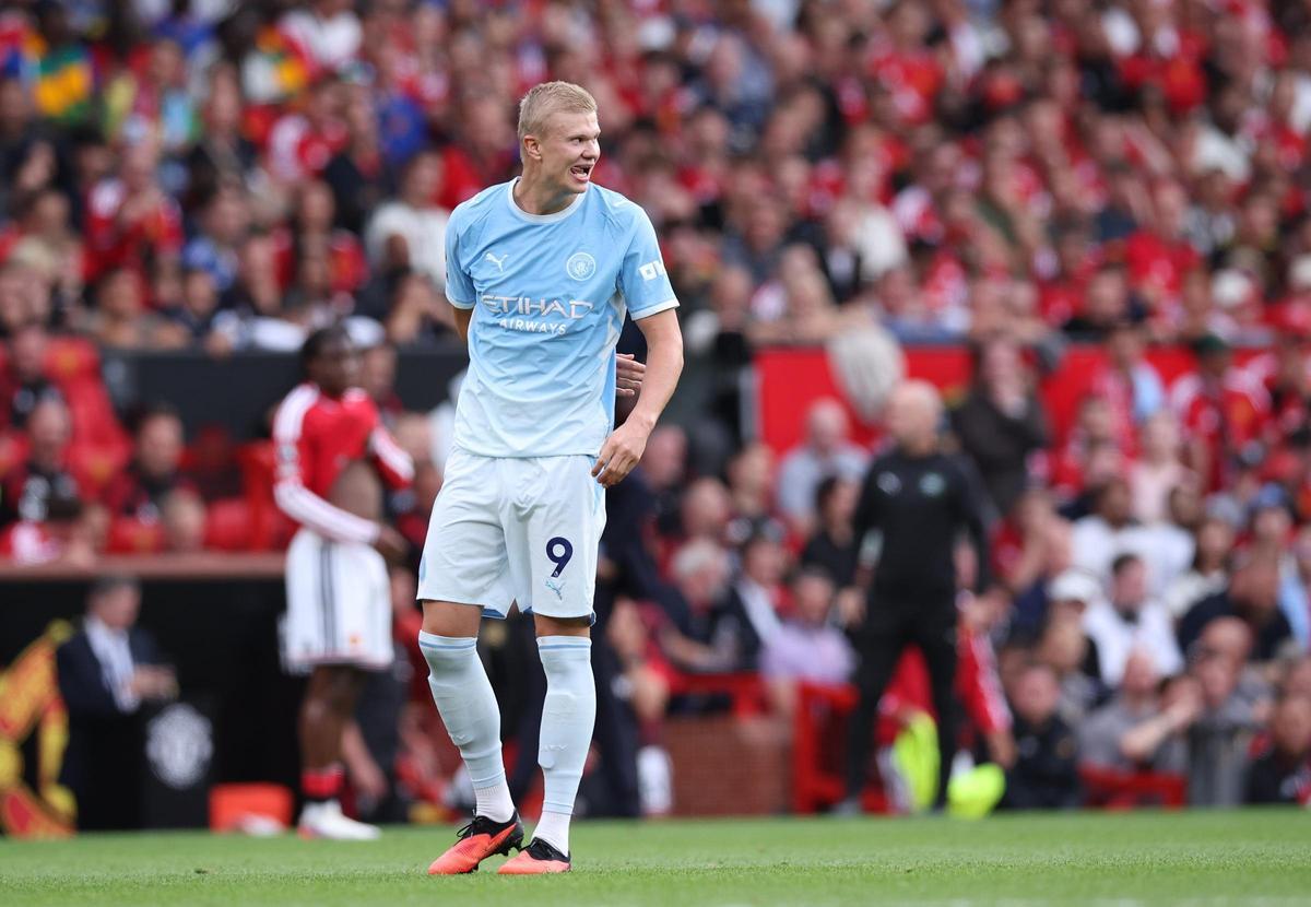 Erling Haaland, goleador en el derbi de Manchester