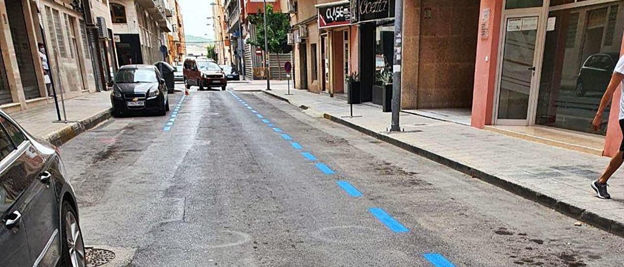 Una de las calles del centro de Orihuela afectadas por la reubicación de la zona azul.