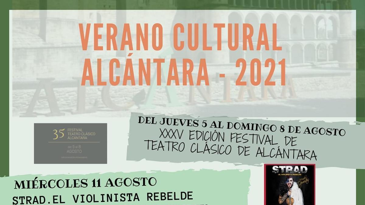 Cartel de las actuaciones en el Conventual de Alcántara.
