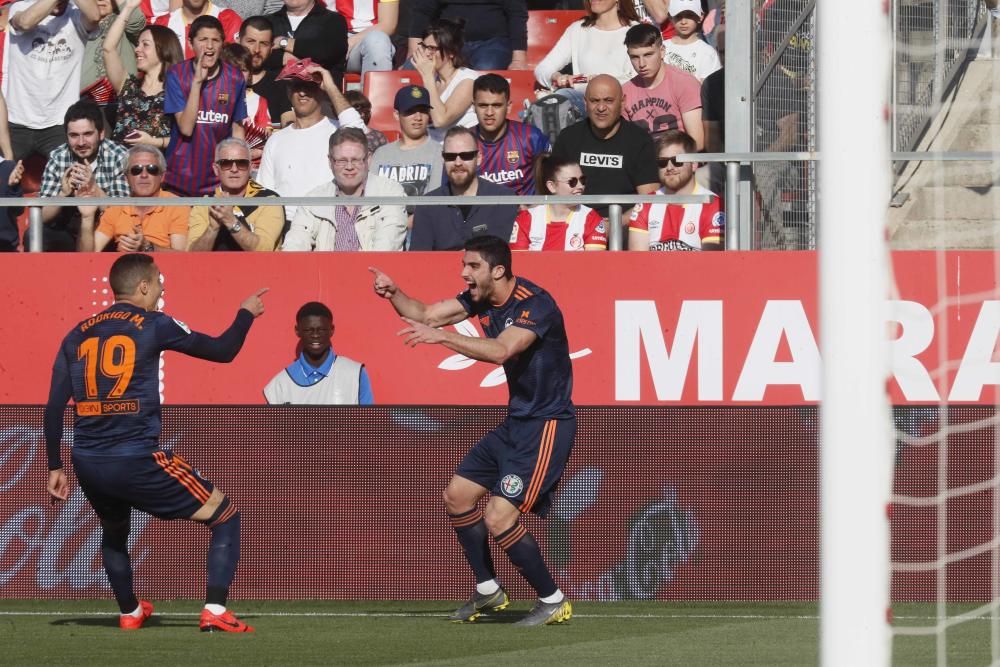 La celebración del gol de Guedes en Girona