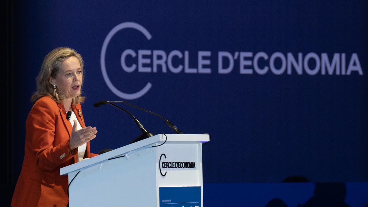 La ministra de Economía, Nadia Calviño, clausura el Cercle d’Economia.