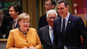 Encuentro entre Pedro Sánchez y Angela Merkel en Bruselas