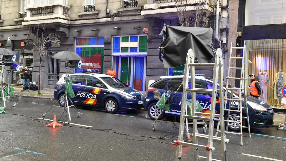 Rodaje de 'Fatum' en la calle Teresa Herrera