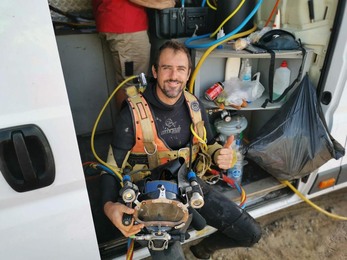 David González Hernández a punto de sumergirse