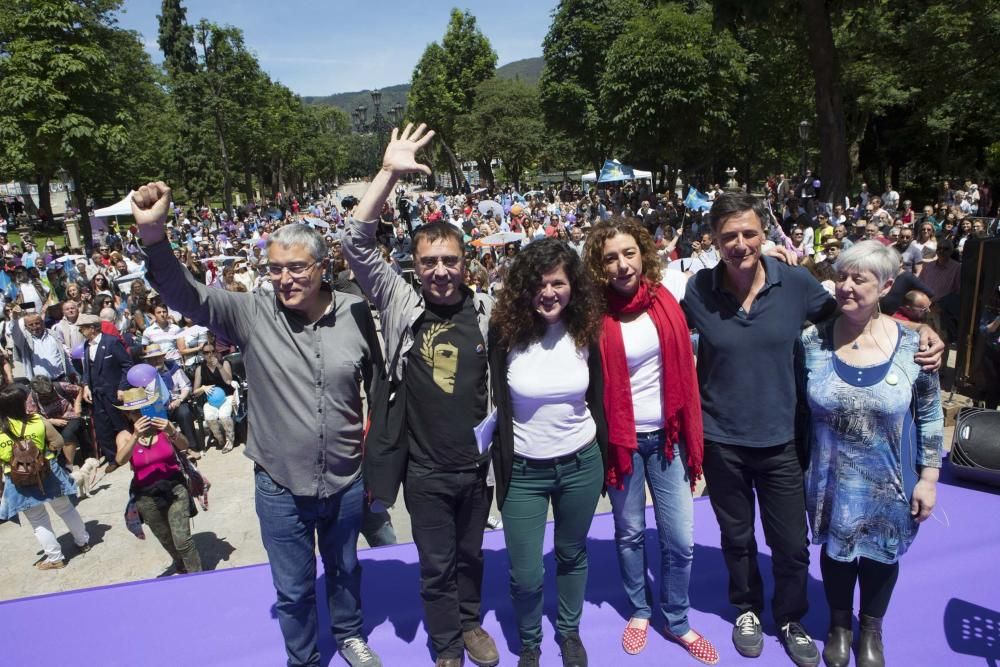 Acto electoral de Podemos en Oviedo con Juan Carlos Monedero