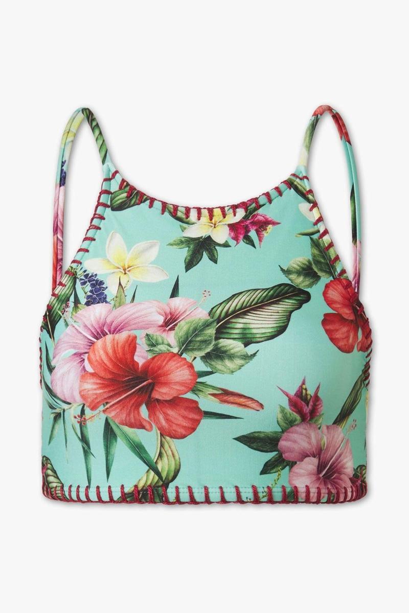 Top bikini con flores tropicales de C&amp;A (Precio: 14,90 euros)