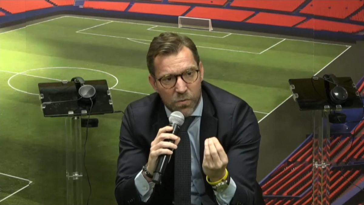 Marc Ciria, durante la precampaña electoral del Barça