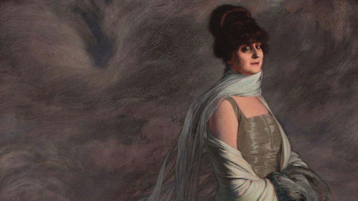 Detalle del retrato a 'Maria Teresa Llavallol', de Zuloaga.