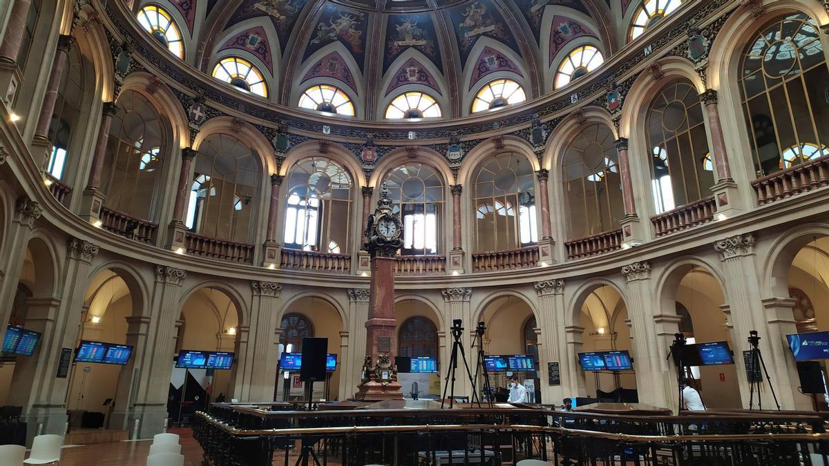 Interior del Palacio de la Bolsa, en Madrid.