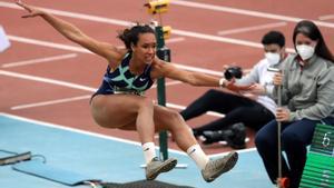 La atleta María Vicente en el Campeonato de España de atletismo en pista cubierta, celebrado este mes en Huesca.