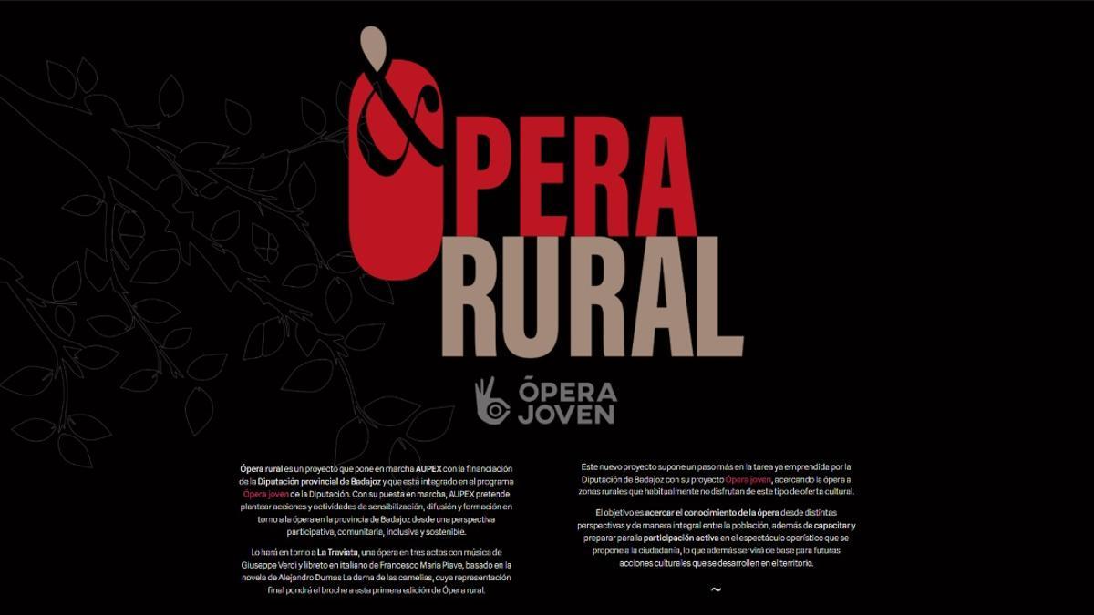 Cartel promocional del proyecto 'Ópera Rural' de Aupex.