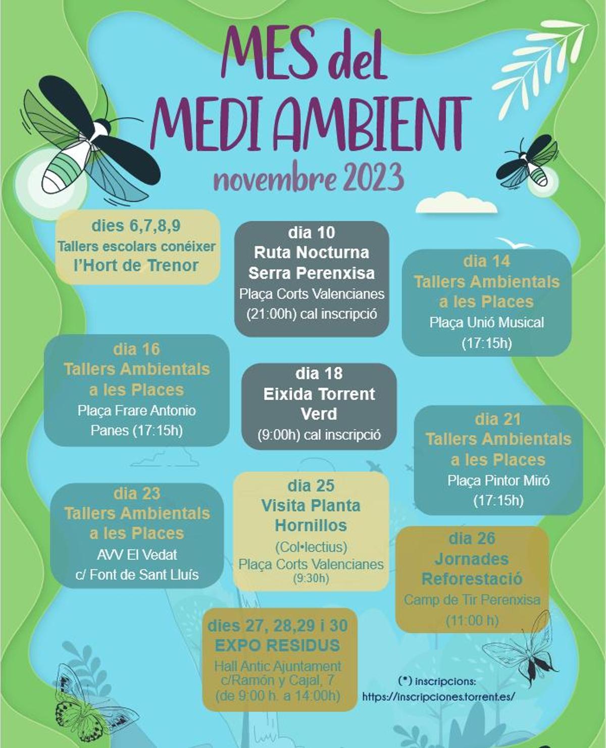 Cartel de actividades del Mes del Medio Ambiente de Torrent