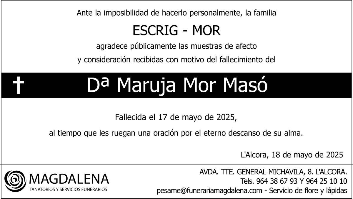 Dª Maruja Mor Masó
